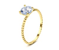 Gold Plated CZ Silver Ring NSR-2580-GP